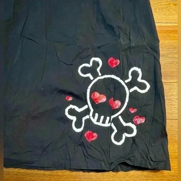 1990s | Skull & Crossbones | Rockabilly Sleeveless Dress | Crisscross Straps - Picture 2 of 3